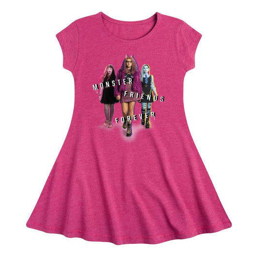 Girls' - Mattel - Frankie, Draculaura, & Clawdeen M.F.F Fit & Flair Cap Sleeve Dress