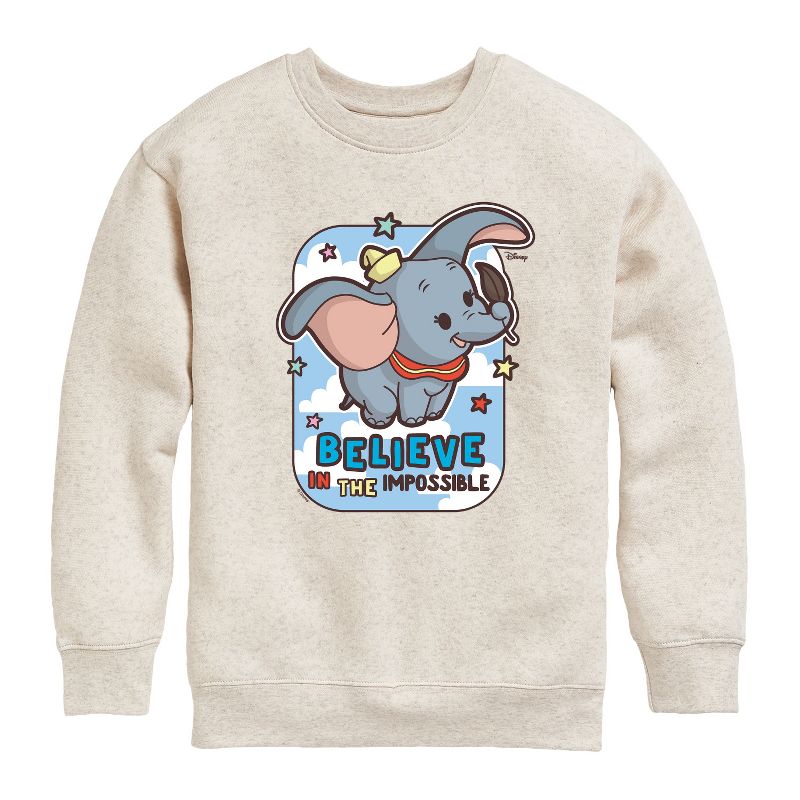 Boys' - Disney - Believe In The Impossible Graphic Long Sleeve Fleece Sweatshirt