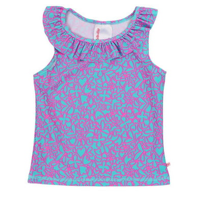 RuffleButts Toddler Girls Active Ruffle Tank Top