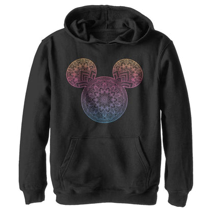 Boy's Disney Mickey Mouse Mandala Silhouette Pull Over Hoodie