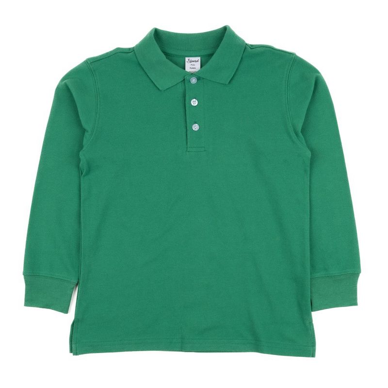 Leveret Kids Cotton Long Sleeve Polo Shirt
