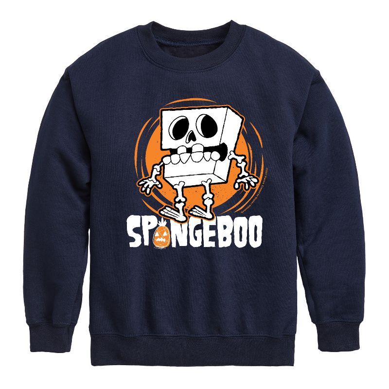 Boys' - SpongeBob SquarePants - Spongeboo Graphic Long Sleeve Fleece Sweatshirt