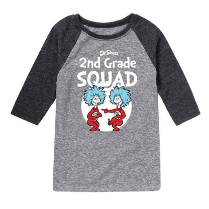 Boys' - Dr. Seuss - 2nd Grade Squad Thing 1 and Thing 2 Raglan Graphic T-Shirt