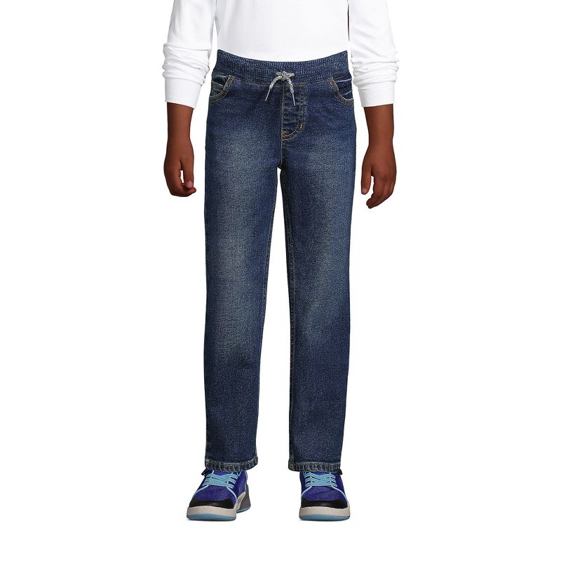 جينز Lands' End Kids Iron Knee Stretch Pull-On
