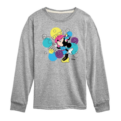 Boys' - Disney - Minnie Mouse Blowing Bubbles Everywhere Long Sleeve Graphic T-Shirt