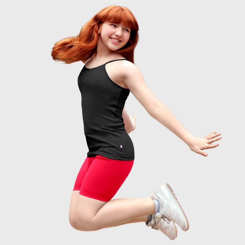 City Threads USA-Made Soft 100% Cotton Girls Long Bike Shorts