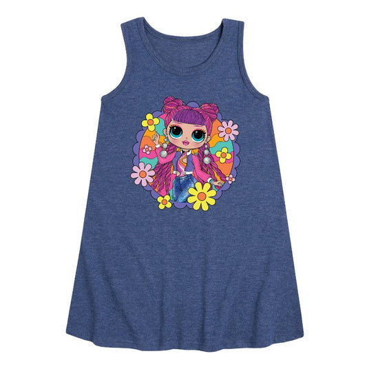 Girls' - LOL Surprise! - Skater Chick w/ Flowers Graphic Sleeveless Aline Dress