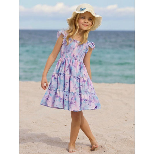 فستان فراشات الربيع المطرز متعدد الطبقات من ميا بيل جيرلز