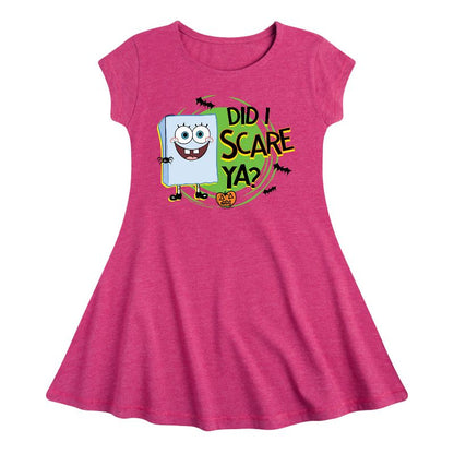 Girls' - SpongeBob SquarePants - Did I Scare Ya Fit & Flair Cap Sleeve Dress
