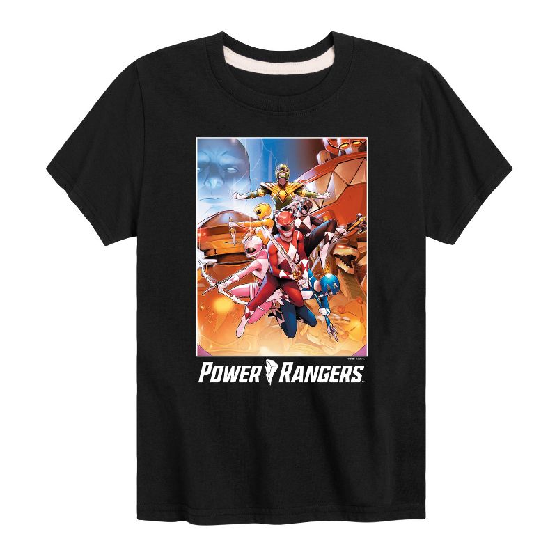 Boys' - Power Rangers - Retro Comic Cover- Boy's Short Sleeve Tee Short Sleeve Graphic T-Shirt