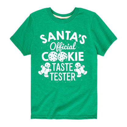 تي شيرت جرافيكي بأكمام قصيرة للأولاد - رسالة فورية - اختبار تذوق كعكات سانتا الرسمي
