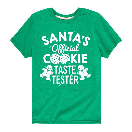 تي شيرت جرافيكي بأكمام قصيرة للأولاد - رسالة فورية - اختبار تذوق كعكات سانتا الرسمي