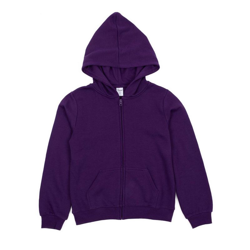 Leveret Kids Zipper Cotton Solid Color Hoodie