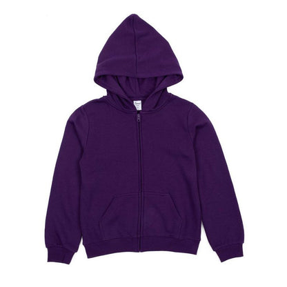 Leveret Kids Zipper Cotton Solid Color Hoodie