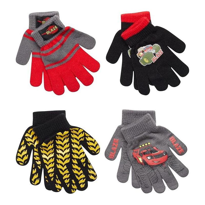 Paw Patrol Boys 4 Pair Gloves or Mittens Cold Weather Set, Little Boys Age 2-7
