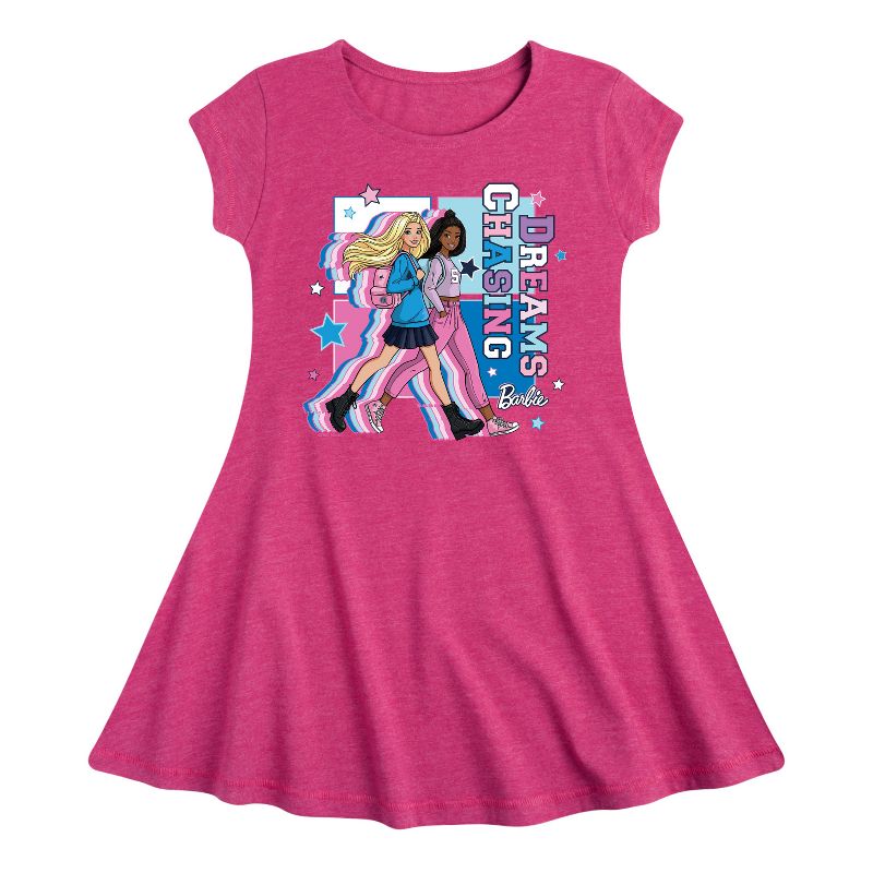 فستان باربي - مطاردة الأحلام - مناسب وأنيق بأكمام قصيرة