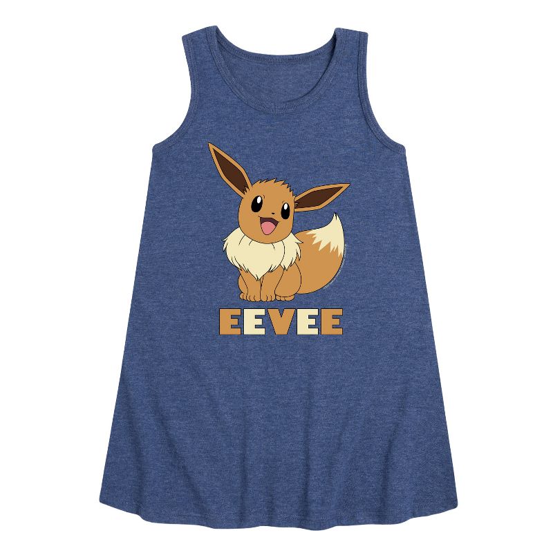 Girls' - Pokémon - Happy Eevee Graphic Sleeveless Aline Dress