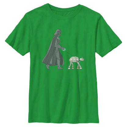 Boys Star Wars Darth Vader AT-AT Walking the Dog T Shirt