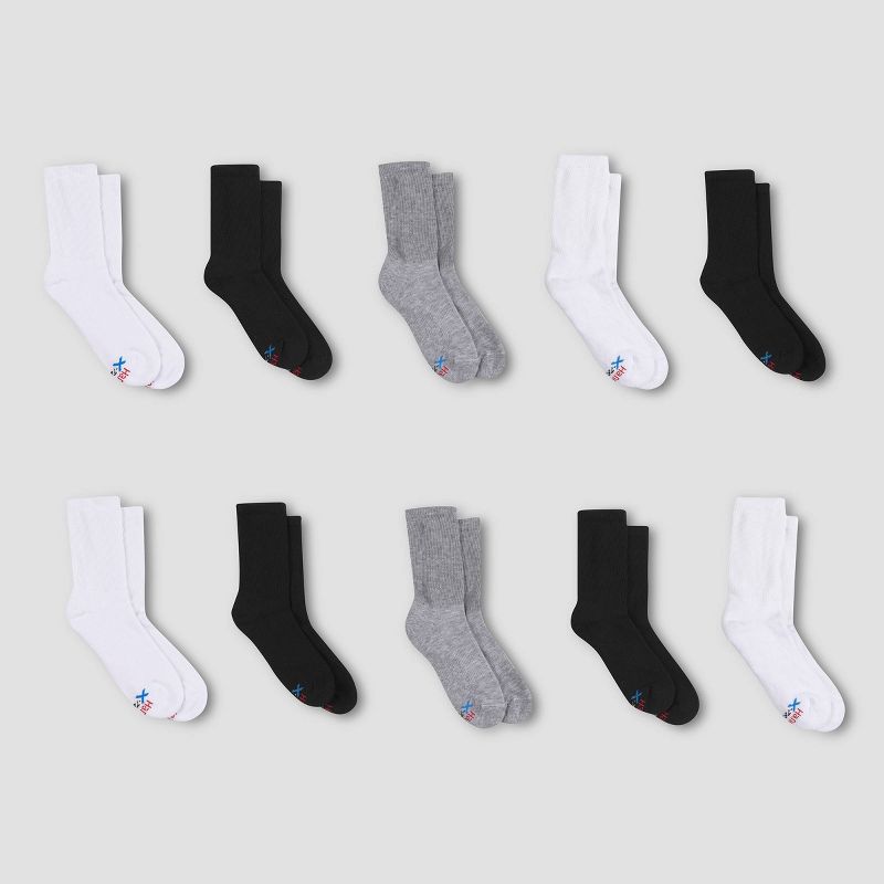 Hanes Boys' X-Temp Crew 10pk Athletic Socks - Color May Vary