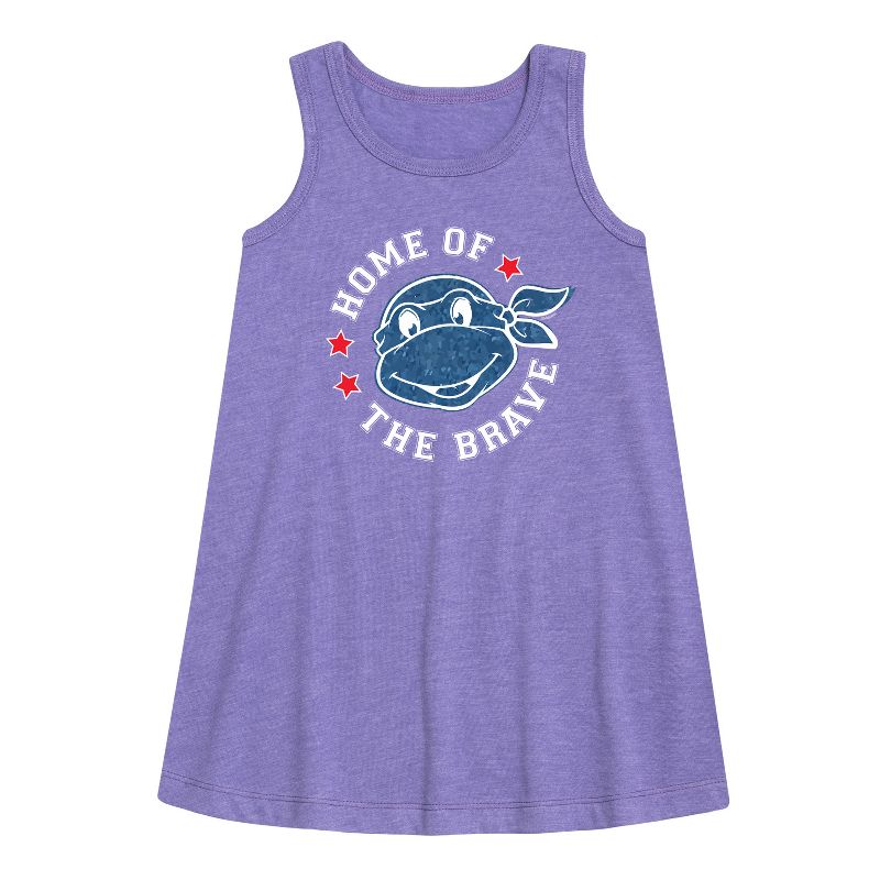 Girls' - Teenage Mutant Ninja Turtles - Born Raised Usa Graphic Sleeveless Aline Dress