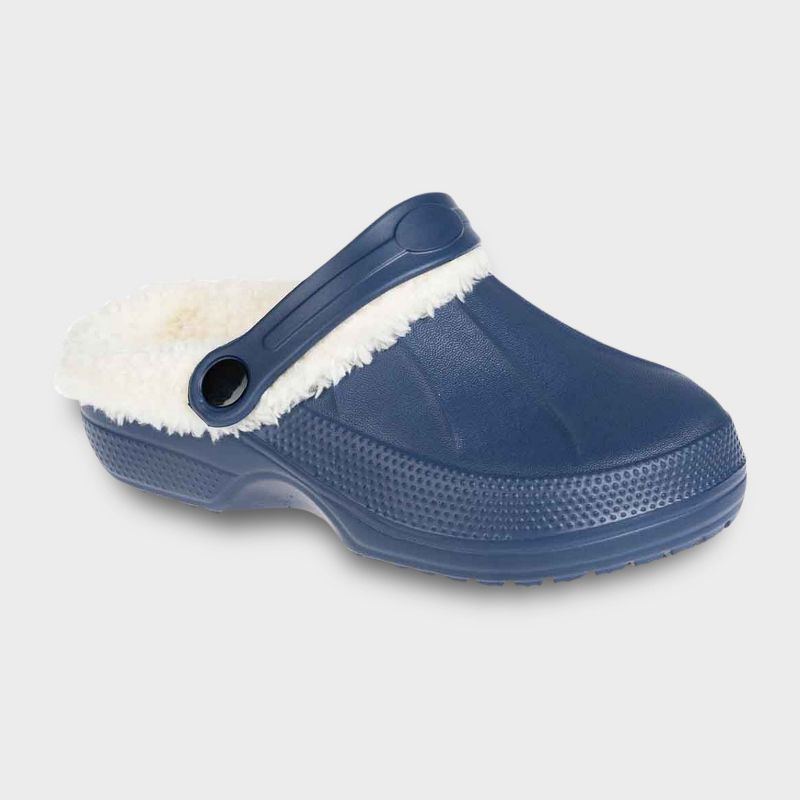 FOAMWALK حذاء كلوج صغير مبطن بالفرو للأولاد الصغار مع بطانة من جلد الغنم الصناعي - حذاء كلوج كلاسيكي مبطن للأطفال الصغار