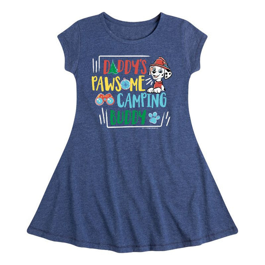 Girls' - Paw Patrol - Daddy's Pawsome Camping Buddy Fit & Flair Cap Sleeve Dress