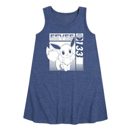 فستان EEVEE 133 جرافيكي بدون أكمام للفتيات - بوكيمون
