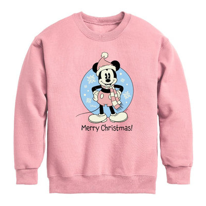 Boys' - Disney - Mickey Merry Christmas Graphic Long Sleeve Fleece Sweatshirt
