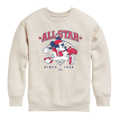 Boys' - Disney - All Star Mickey Graphic Long Sleeve Fleece Sweatshirt