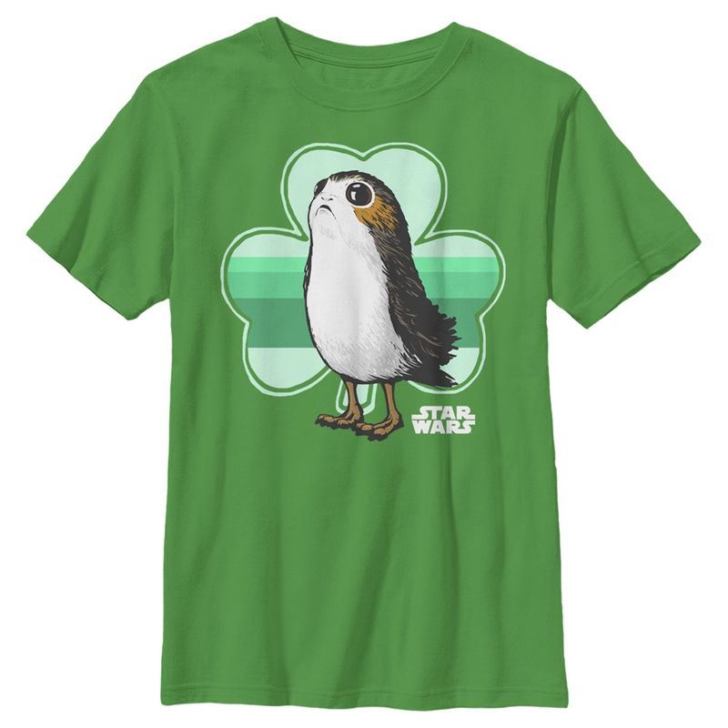 Boy's Star Wars St. Patrick's Day Porg and a Shamrock T-Shirt