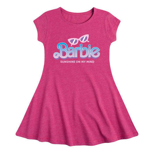 Girls' - Barbie - Sunglasses and Sun Fit & Flair Cap Sleeve Dress