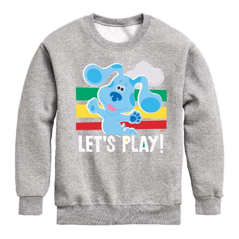 Boys' - Blue's Clues & You! - Blue Let's Play Graphic Long Sleeve Fleece Sweatshirt