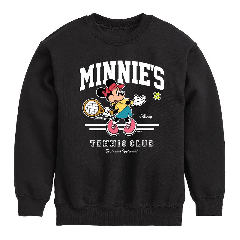 Boys' - Disney - Minnies Tennis Club Graphic Long Sleeve Fleece Sweatshirt
