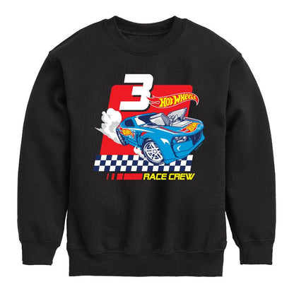Boys' - Hot Wheels - Race Crew 3 Yrs Graphic Long Sleeve Fleece Sweatshirt