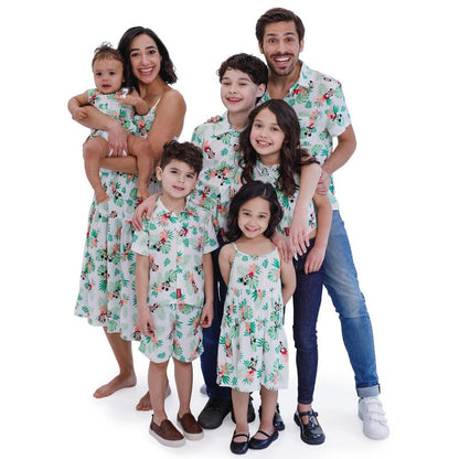 Disney Mickey Mouse Hawaiian Matching Family Hawaiian Button Down Dress Shirt Toddler