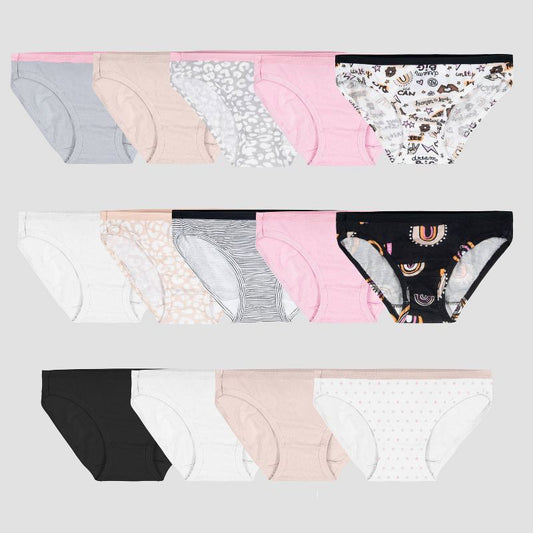 Fruit of the Loom Girls' 14pk Cotton Bikini Underwear