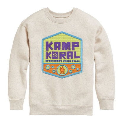 Boys' - SpongeBob SquarePants - Kamp Koral Kamp Koral Logo Badge Graphic Long Sleeve Fleece Sweatshirt