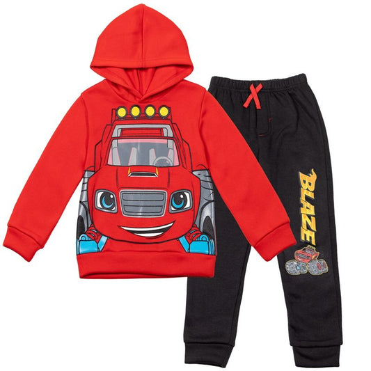 طقم ملابس للأطفال الصغار من Blaze and the Monster Machines Zeg Stripes Pickle Fleece Hoodie and Jogger Pants