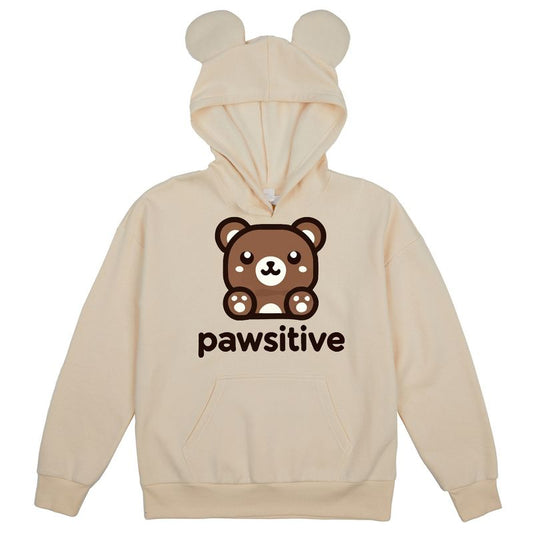 Pawsitive Brown Bear Youth Girl's Long Sleeve Cosplay Hoodie With 3D Ears
