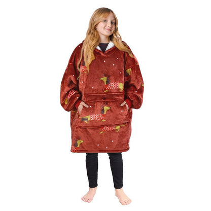 سويت شيرت تيرينيا للبنات والأولاد، بلوفر صوف كبير الحجم، بطانية مبطنة بالصوف، هدية عيد الميلاد للأطفال والمراهقين والشباب