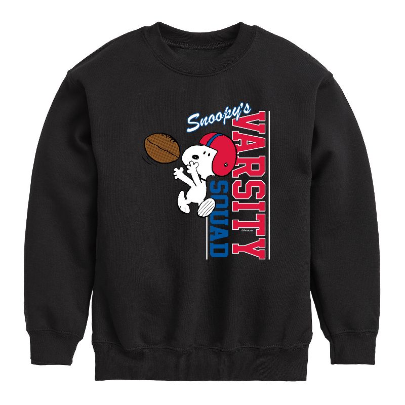 Boys' - Peanuts - Snoopy's Varsity Squad Graphic Long Sleeve Fleece Sweatshirt