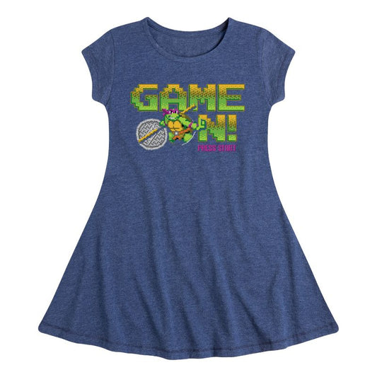 Girls' - Teenage Mutant Ninja Turtles - Game On Don Fit & Flair Cap Sleeve Dress