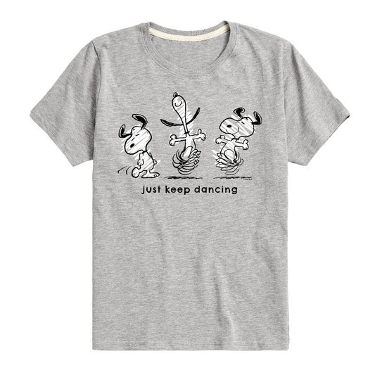 تي شيرت جرافيكي بأكمام قصيرة للأولاد - Peanuts - Snoopy Just Keep Dancing