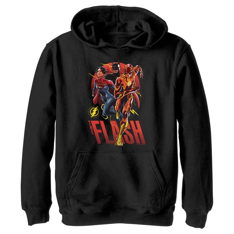Boy's The Flash Distressed Superheroes Team Pull Over Hoodie