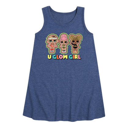 Girls' - LOL Surprise! - U Glow Girl Graphic Sleeveless Aline Dress