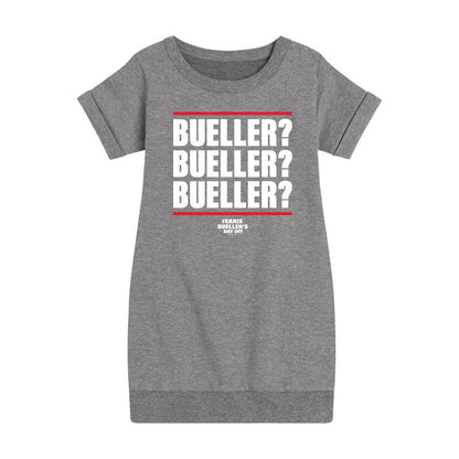 فستان صوف بأكمام قصيرة مطبوع عليه رسومات بويلر بويلر - يوم عطلة فيريس بويلر للبنات