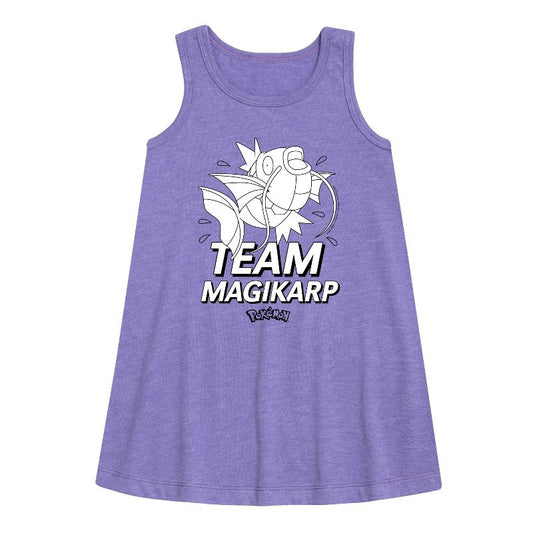 فستان بناتي - بوكيمون - فريق ماجيكارب - بدون أكمام - بتصميم جرافيكي