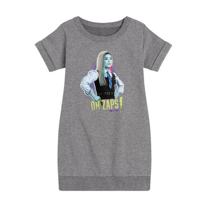 فستان أوه زابس! الصوفي الجرافيكي بأكمام قصيرة للبنات من مونستر هاي