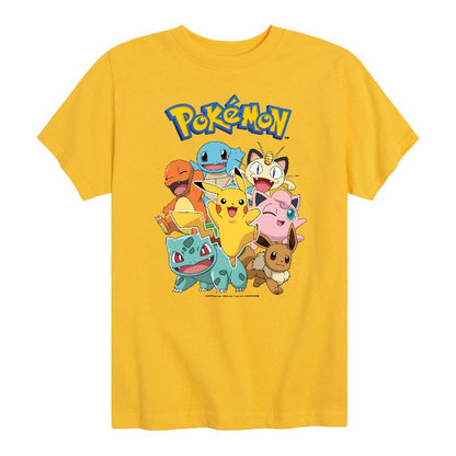 تي شيرت جرافيكي بأكمام قصيرة للأولاد - بوكيمون - بيكاتشو إيفي جيجليباف تشارماندر سكويرتل بولباسور ميوث