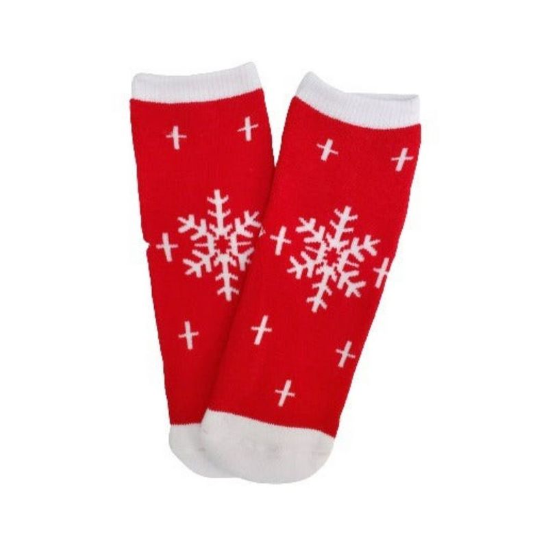 Red Snowflake Kids Socks (Ages 0-7) from the Sock Panda